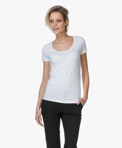 Majestic Soft Round Neck T-shirt - White