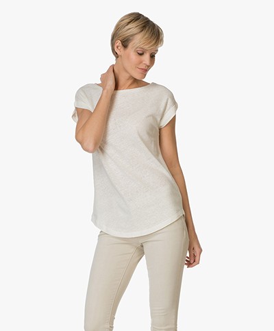 BY-BAR Bobby Cotton and Linen Blend Top - Off-white 