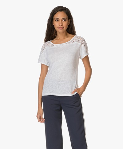 Belluna Pisano T-Shirt with Lace - Off-white