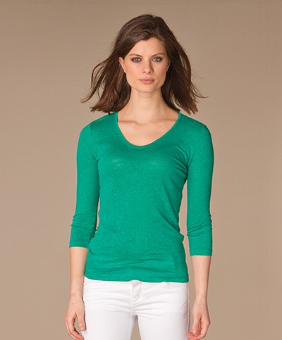 Belluna Capri Linen Shirt - Green