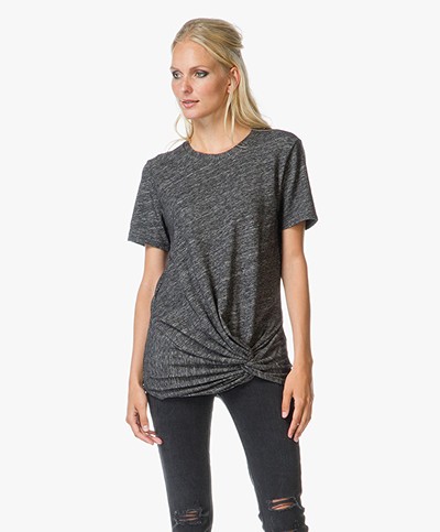 IRO Laura T-Shirt with Twisted Knot - Dark Grey