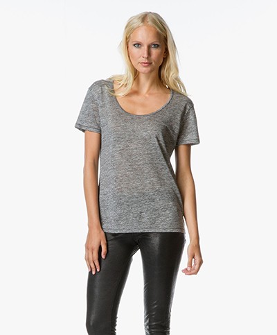 Rag & Bone Bay Linen T-Shirt - Medium Heather Grey