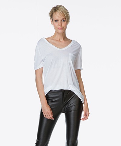 T by Alexander Wang Classic Tee with Pocket - White