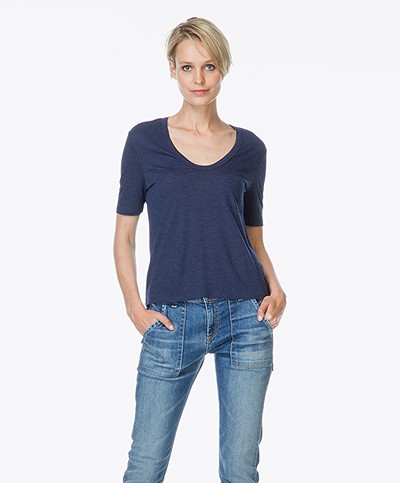 T by Alexander Wang Classic Cropped Tee - Marine