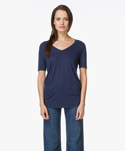 T by Alexander Wang Classic Tee with Pocket - Marine Mêlee
