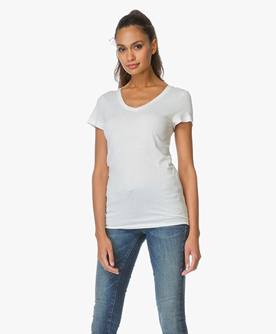BRAEZ Jersey V-Hals T-shirt - Off-white