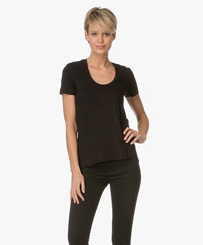 By Malene Birger T-shirt Felicitas in Stretch-blend - Black