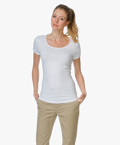 HUGO Debena Slim-fit T-shirt - Wit