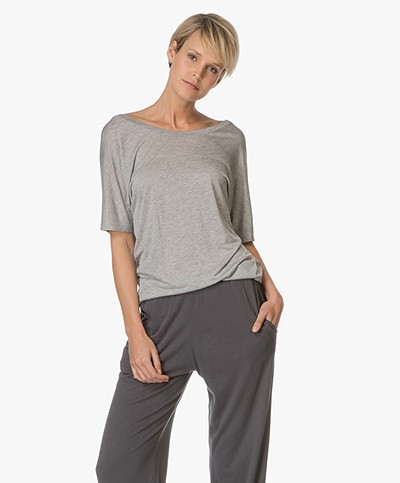 Drykorn Ilina Draped T-shirt - Grey Melange