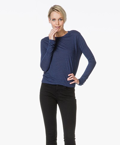 T by Alexander Wang Classic Cropped Long Sleeve - Marine 