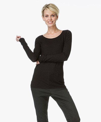 Drykorn Cinera Jersey Long Sleeve T-shirt - Black