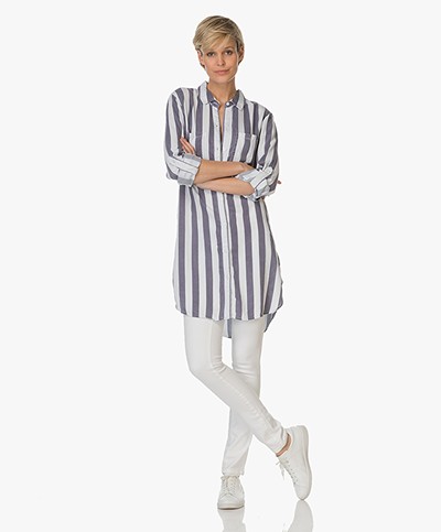 Rails Julian Lisbon Stripe Tunice Dress - Denim Blauw/Off-white