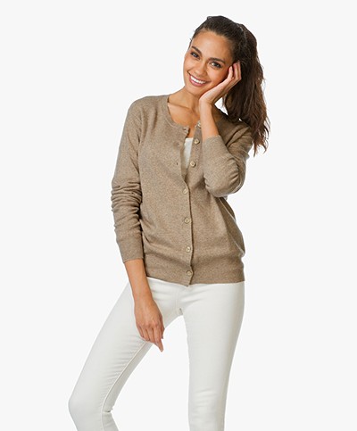 Closed Fine Knit Basic Cardigan with Cashmere - Shortbread