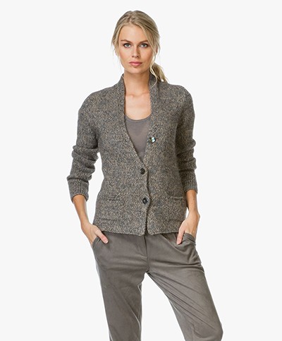 Belluna Franca Medium Knit Cardigan - Grey/Beige