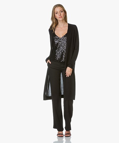 Drykorn Ashby Fine Knitted Long Cardigan - Black