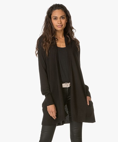 Repeat Open Cardigan in Cotton Blend - Black