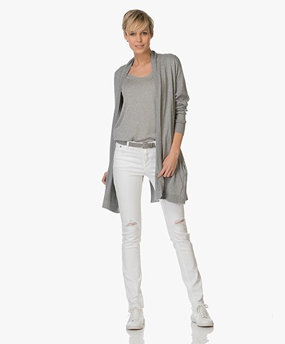 Repeat Open Cardigan in Cotton Blend - Medium Grey