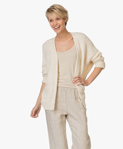 BY-BAR Flame Open Cardigan with Long Sleeves - Off-White 