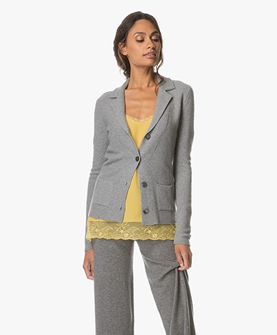 Belluna Fiorelli Knitted Blazer in Wool Blend - Mid Grey
