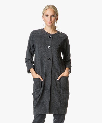 Kyra & Ko Isabel Fancy Knitted Cardi-coat - Anthracite