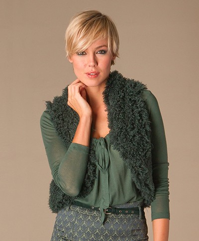 Kyra & Ko Beau Fur Vest - Green