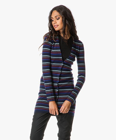 T by Alexander Wang Fitted Striped Cardigan - Cobalt